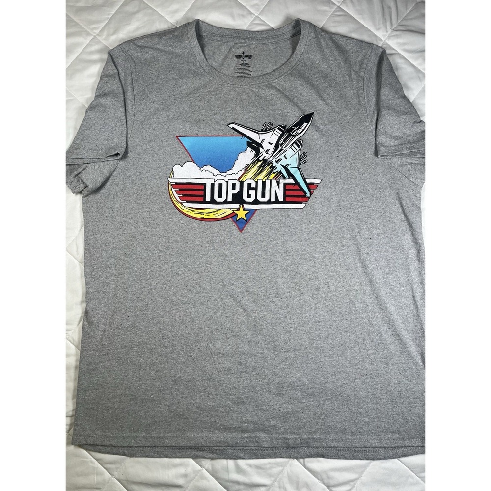 Top Gun Graphic T Shirt XL Mens Gray Military Jet Movie Tee Maverick